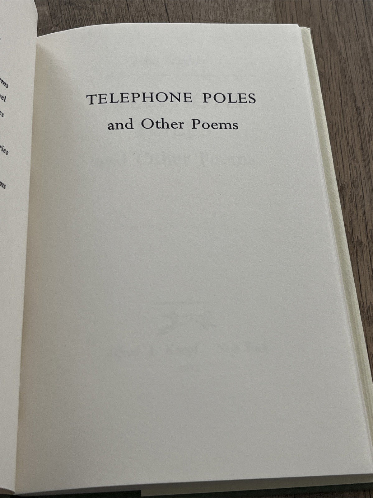 TELEPHONE POLES and other poems  by JOHN UPDIKE 1990