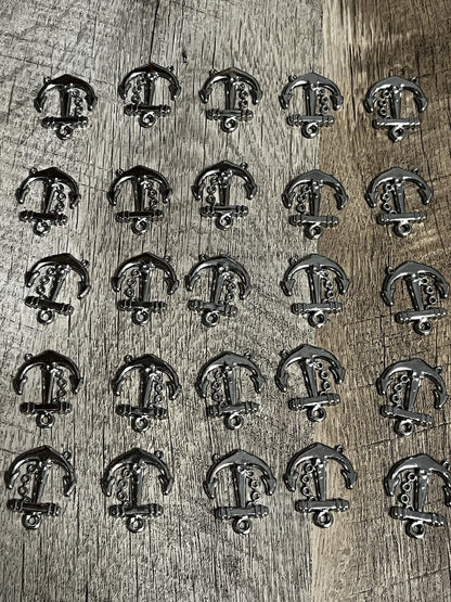 Silver Anchor Charms Lot of 49 Pc , 27x24mm - US Seller