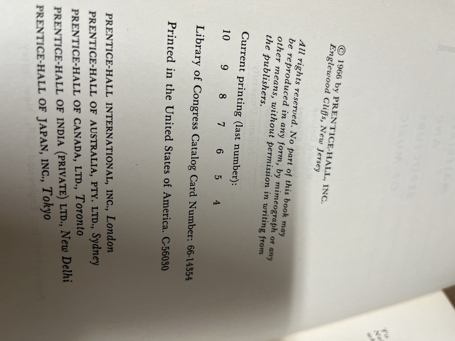 Materials and Structure of Music Vol.1 &2 First Edition William Christ 1966-1967