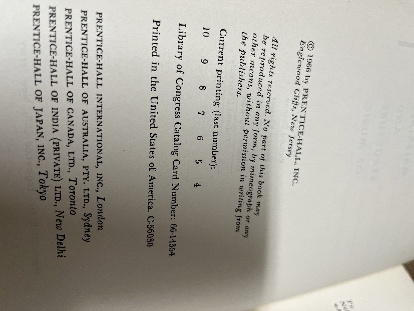 Materials and Structure of Music Vol.1 &2 First Edition William Christ 1966-1967