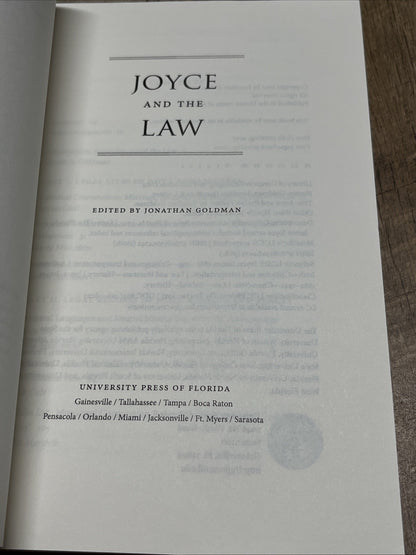 Joyce and the Law, Jonathan Goldman,  1st Paperback Edition Like New Used