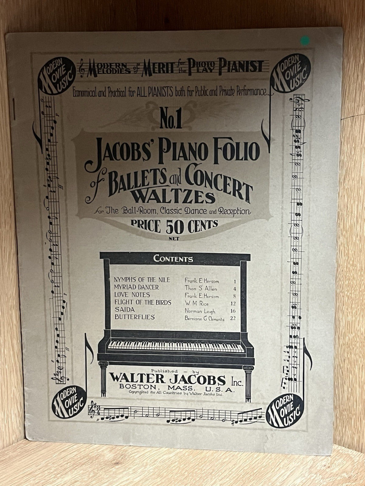 Jacob's Piano Folio No.1 of Ballets & Concert Waltzes for the Ball Room..(1919)