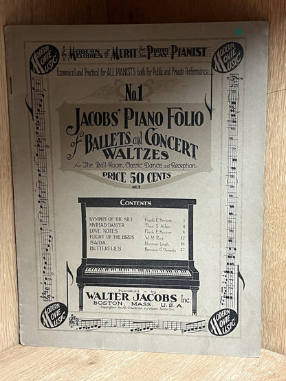 Jacob's Piano Folio No.1 of Ballets & Concert Waltzes for the Ball Room..(1919)