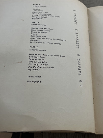The Judy Collins Songbook 1970 Sheet Music Autobiography Tour Stories 3rd Print