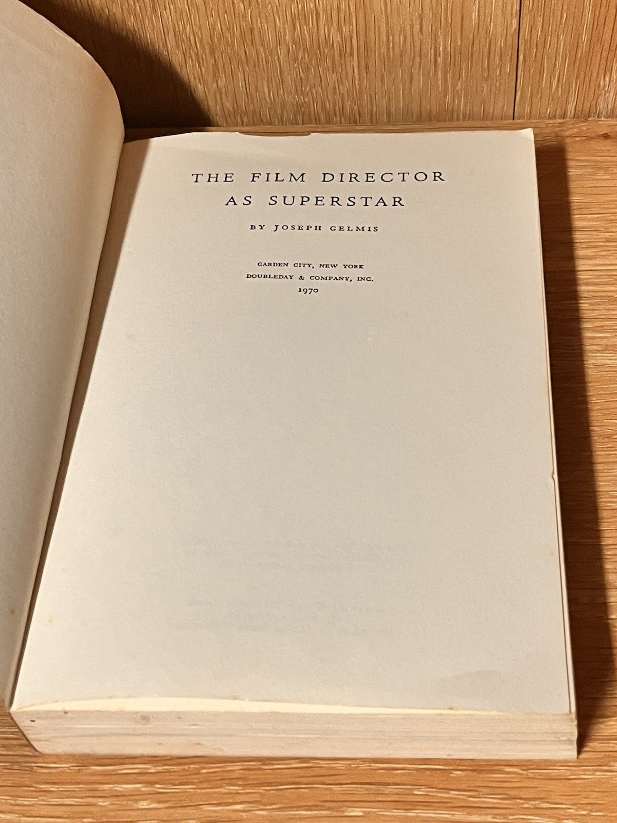 Film Director as Superstar Joseph Gelmis 1970 Cinema Interviews Paperback Anchor