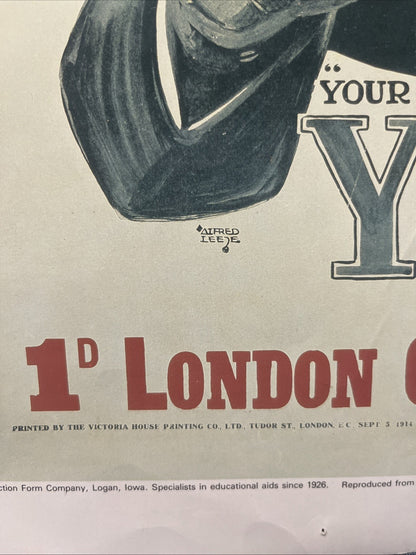 Vintage WW2 Propaganda Poster Print - London Opinion - Your Country Needs You