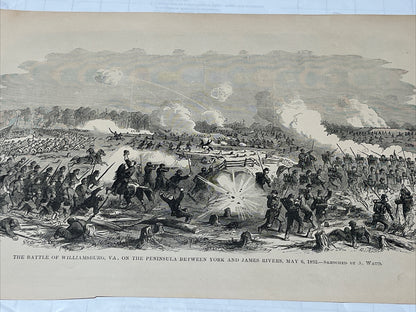 Battle Of Williamsburg VA, 1862 Pictorial Battles of The Civil War 16x11’’