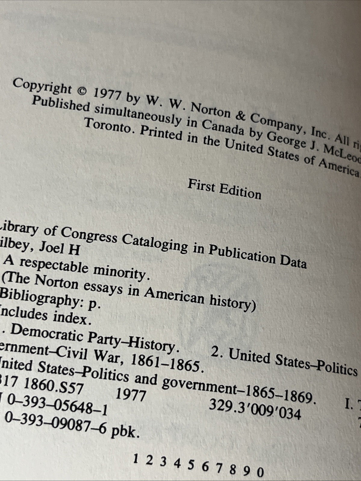 A Respectable Minority: The Democratic Party in the Civil War Era, 1860-1868