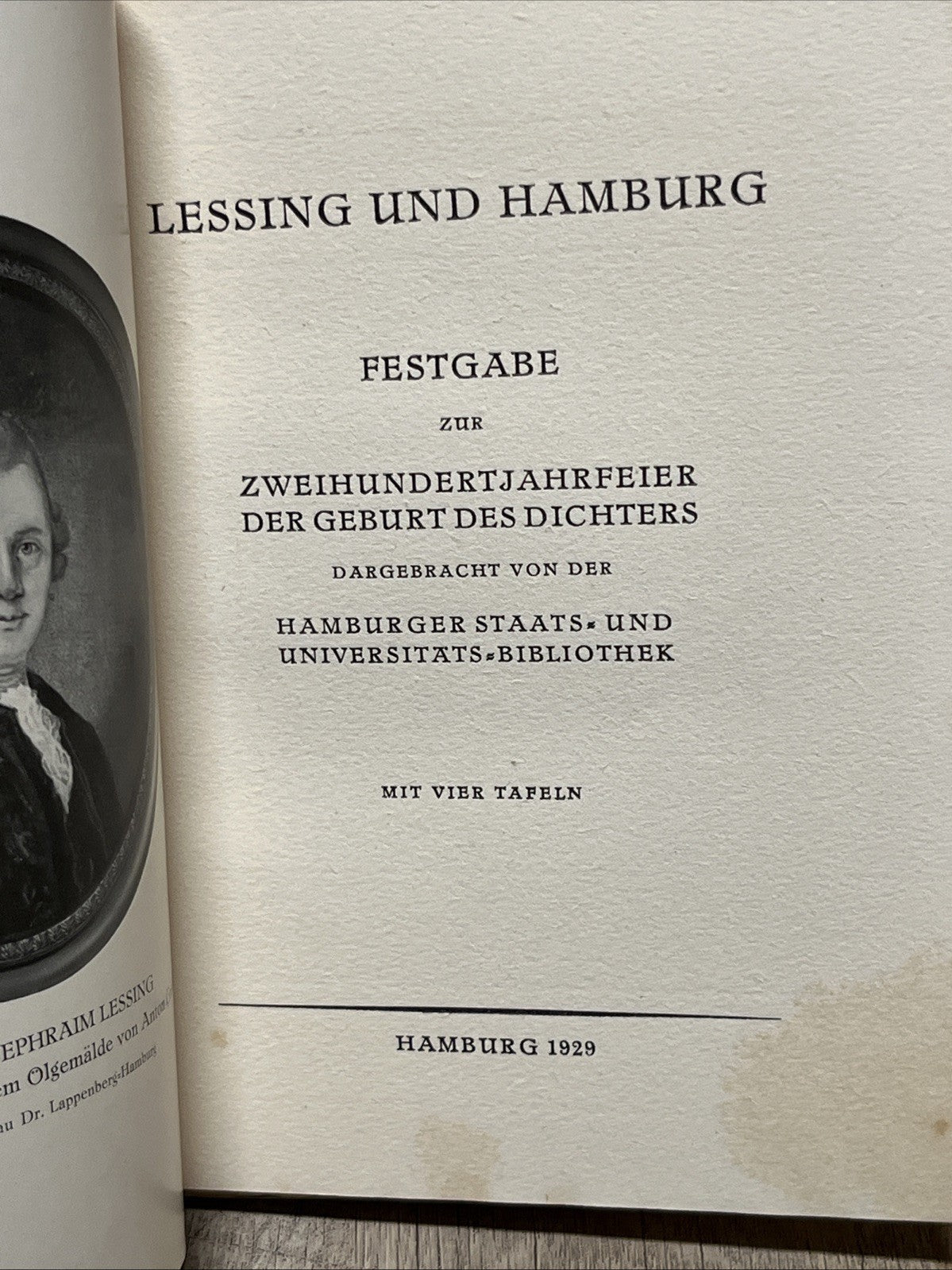 Lessing und Hamburg Festgabe Zur Zweihundertjahrfeier Erstausgabe 1729-1929