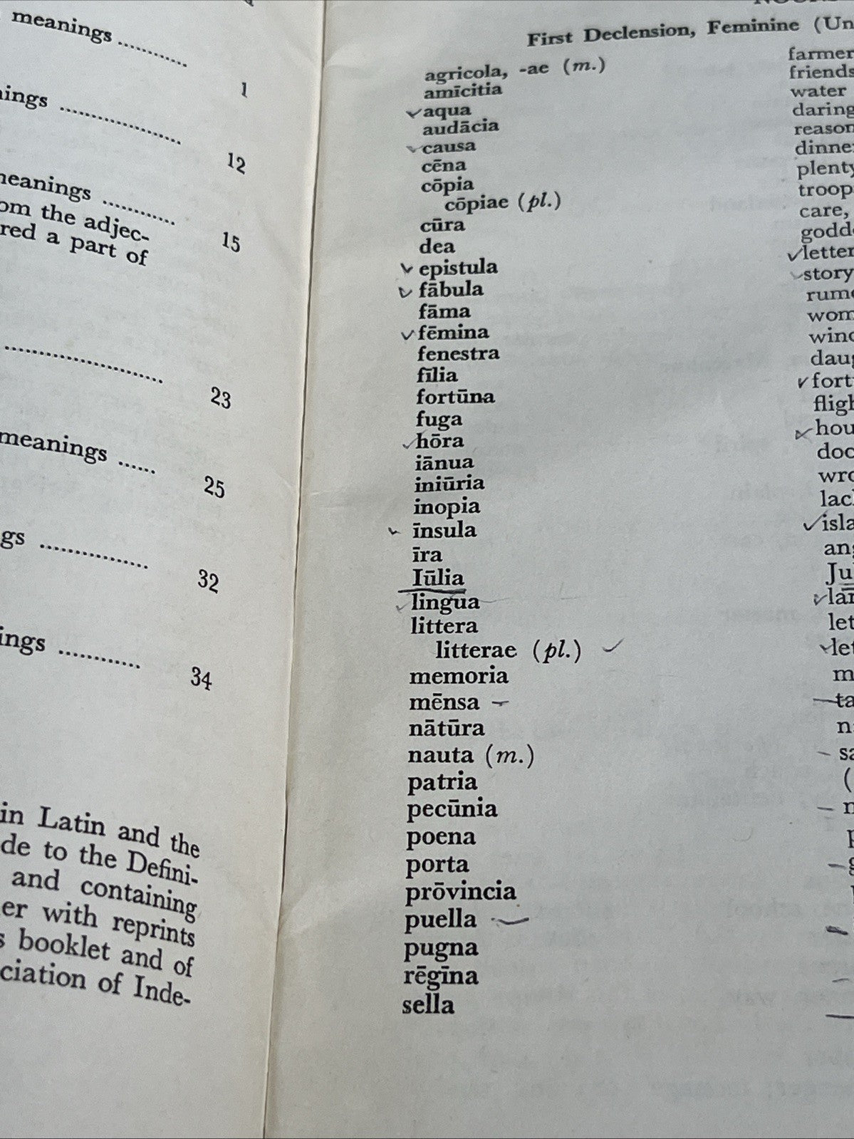 Rare: Latin Word List by National Assoc Independent Schools 1965 PB Boston MA