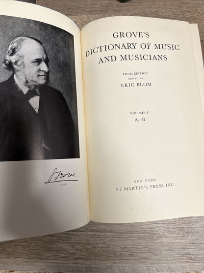 Grove Dictionary of Music and Musicians 5th Ed Complete Set Vol 1 - 10 (A — Z)