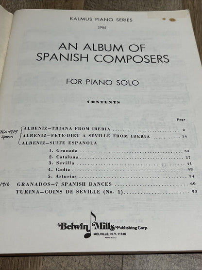 KALMUS PIANO SERIES AN ALBUM OF SPANISH COMPOSERS FOR PIANO SOLO Sinforia 15
