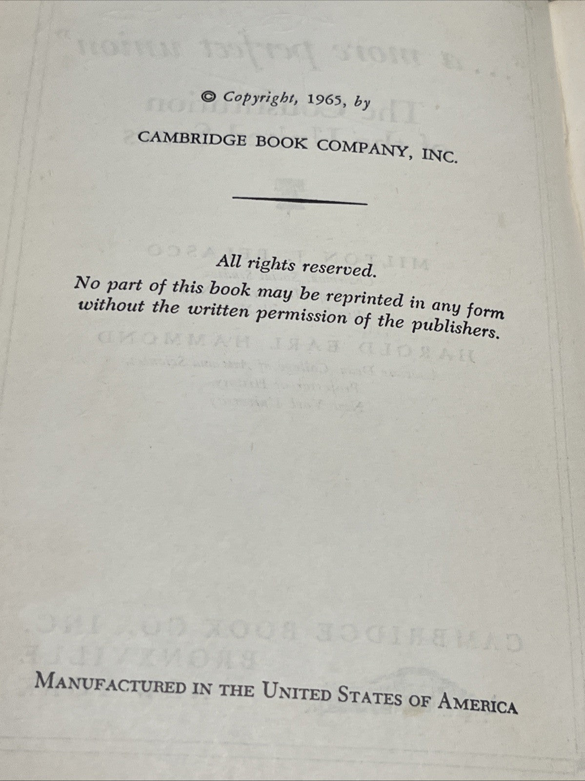 A More Perfect Union The Constitution of the United States,Amendment 1st Ed 1965