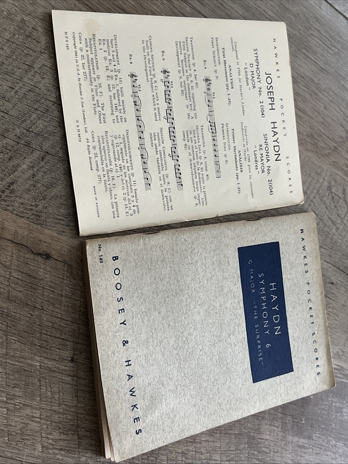 Hawkes Pocket Scores Haydn Symphony 6, No 148 Orchestra Music Book 1921