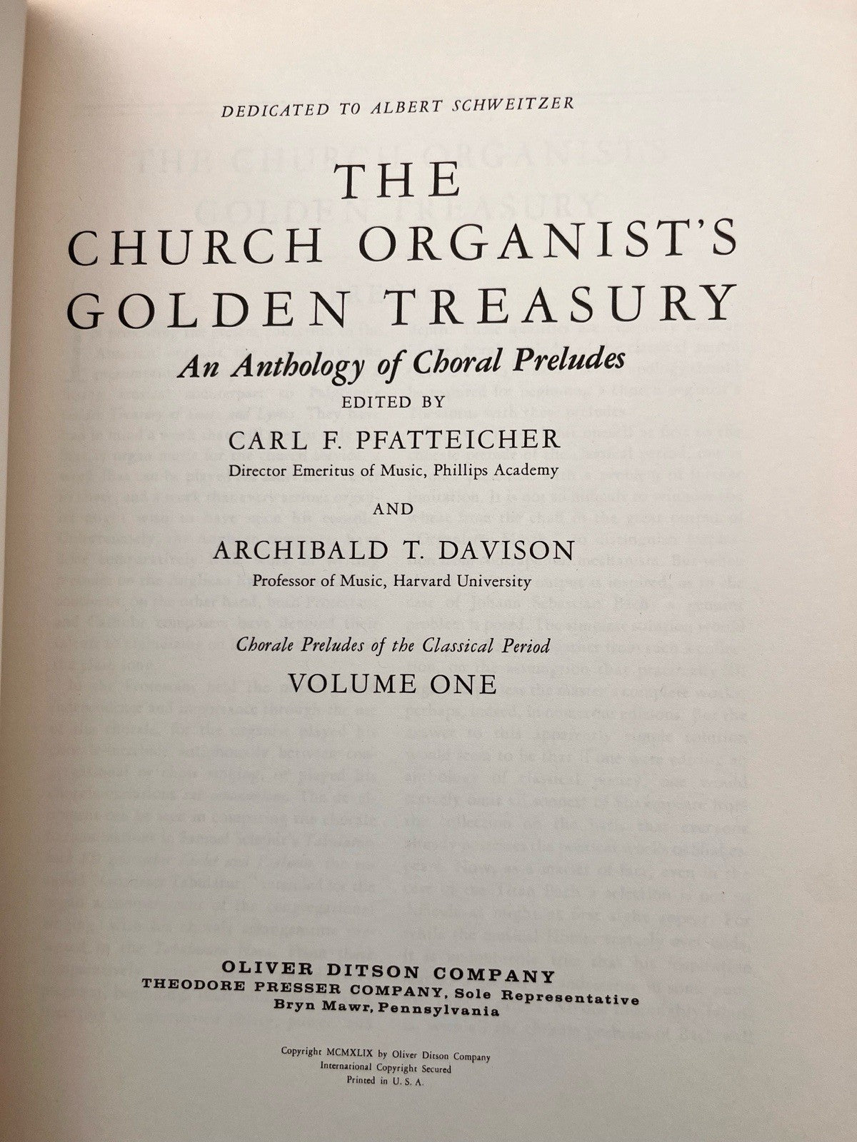 The Church Organist’s Golden Treasury: An Anthology of Choral Preludes Vol. 1