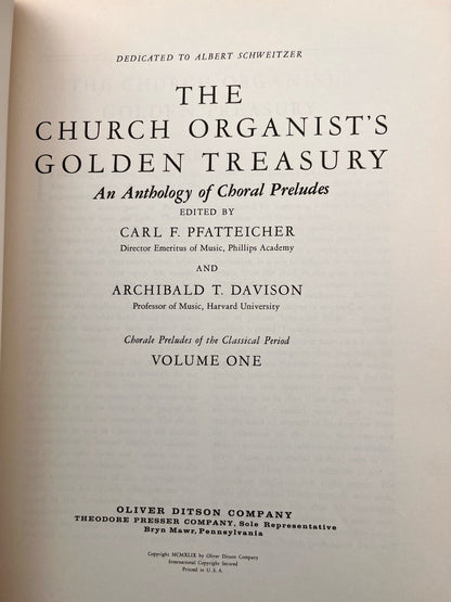 The Church Organist’s Golden Treasury: An Anthology of Choral Preludes Vol. 1