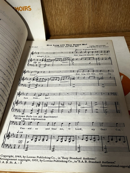 Lot 6 SAB Standard Anthems for Three Part Mixed Choirs Soprano, Alto & Baritone