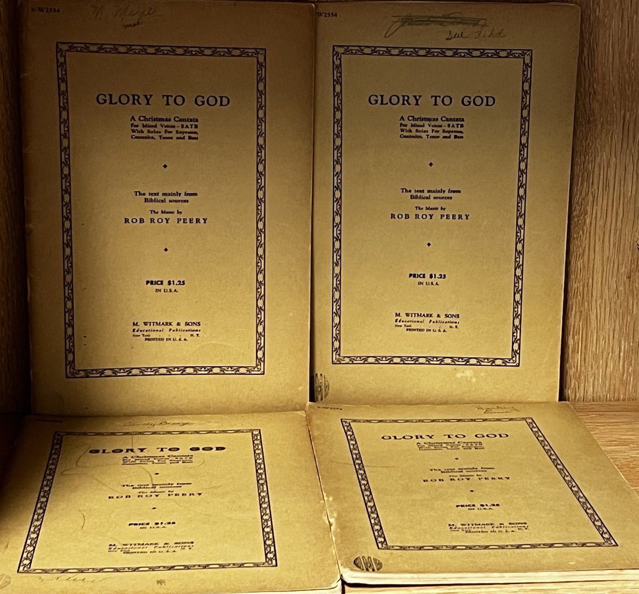 Lot Of 9 Glory To God ; A Christmas Cantata For Mixed Voices, SATB..M.Sheet 1931