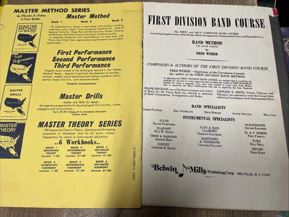First Division Band Method & Master Method for Band Book One  C-Flute