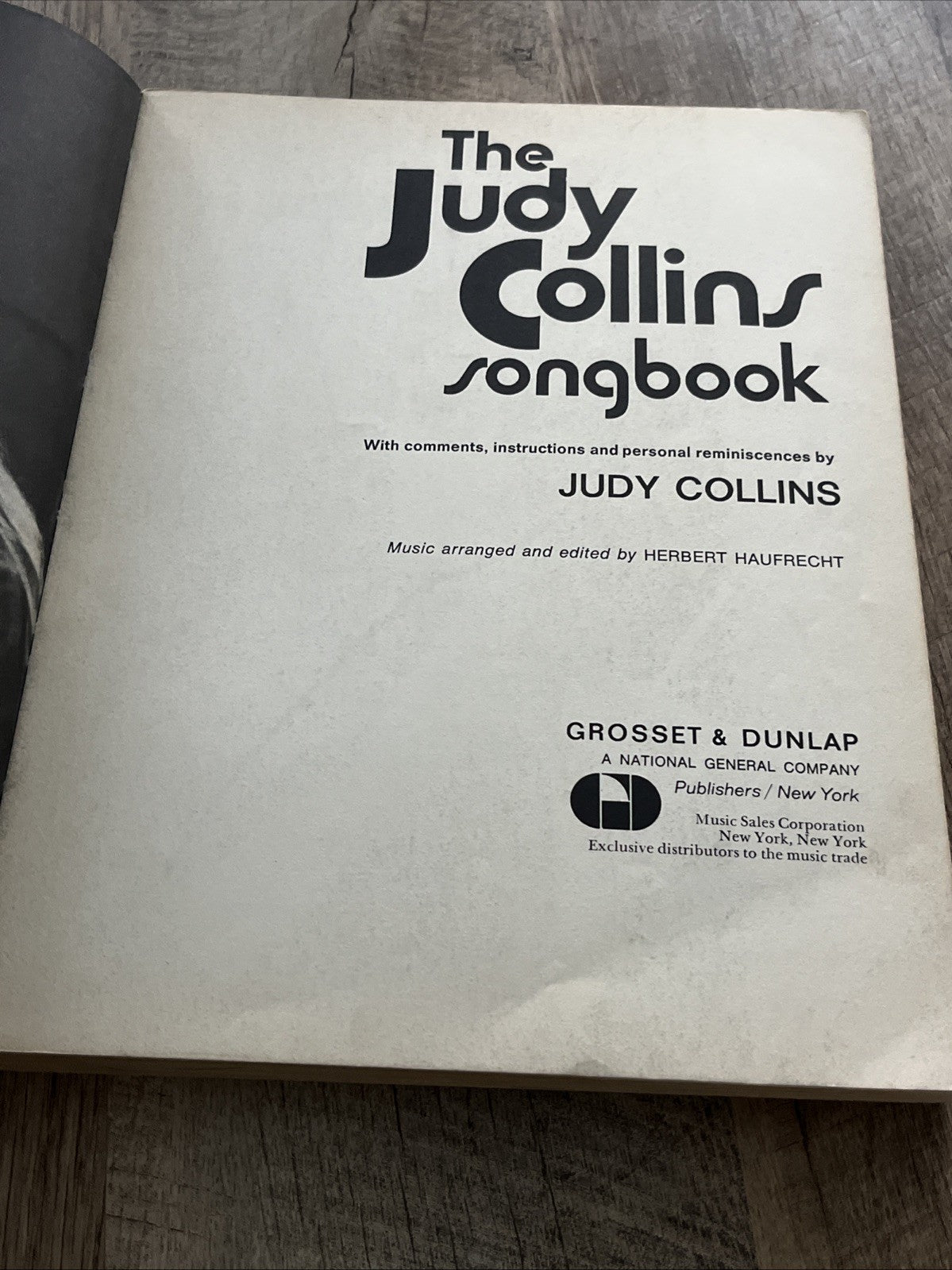 The Judy Collins Songbook 1970 Sheet Music Autobiography Tour Stories 3rd Print