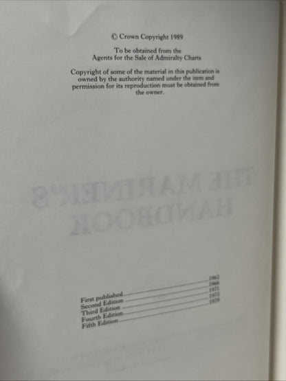 THE MARINER'S HANDBOOK 6th Edition 1989