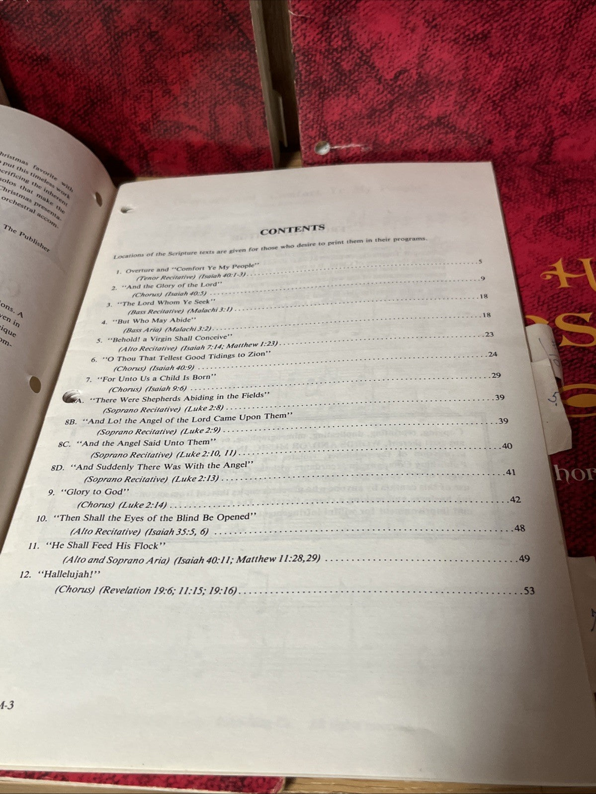 The Messiah The Christmas Choruses & Solos Lot of 10 Vocal Piano Score Handel