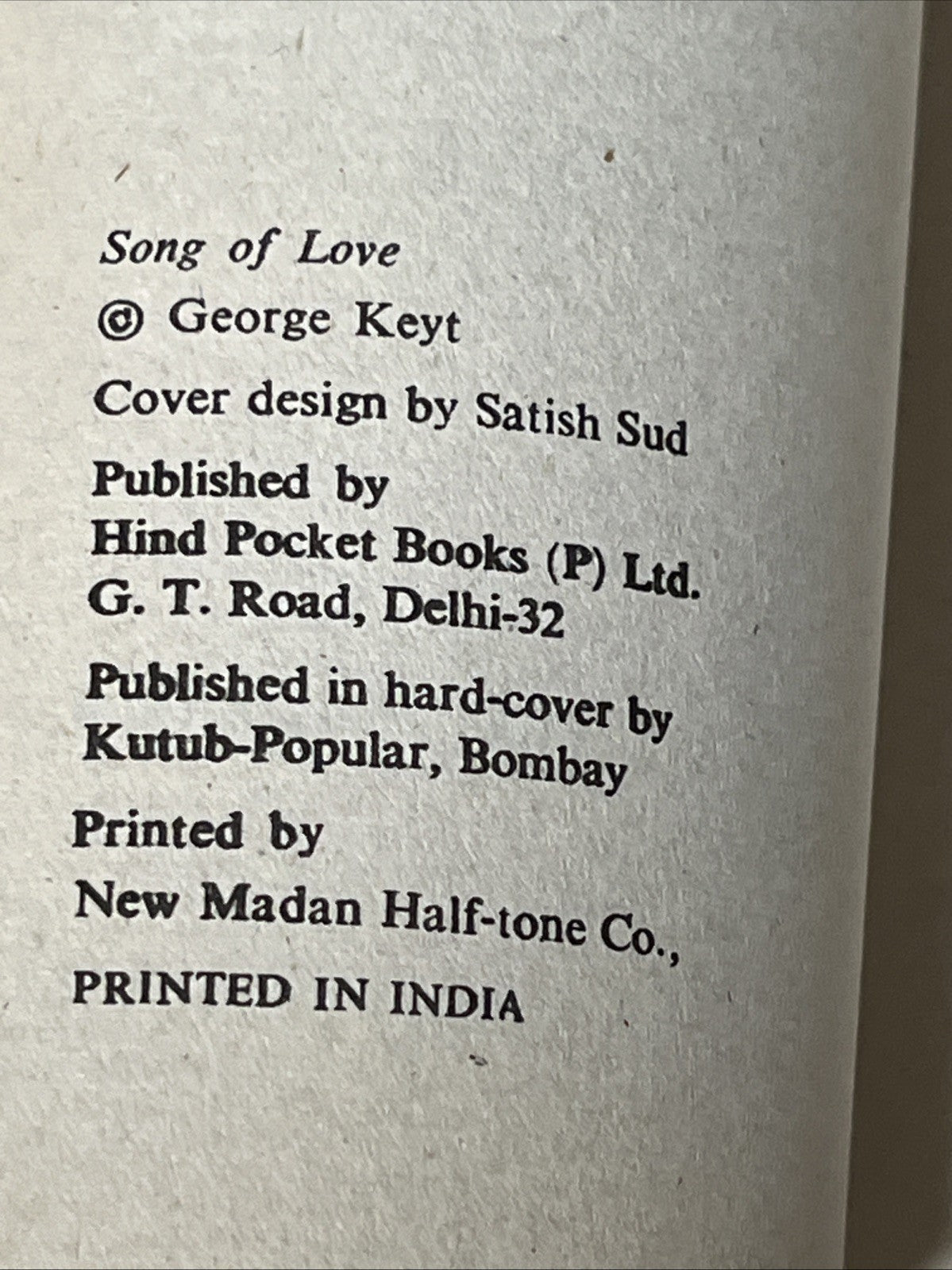 George Keyt Book : SONG OF LOVE :  1st Edition Rare Collection