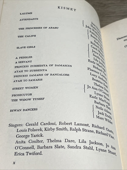 KISMET A MUSICAL ARABIAN NIGHTS BY CHARLES LEDERER And Luther Davis 1954