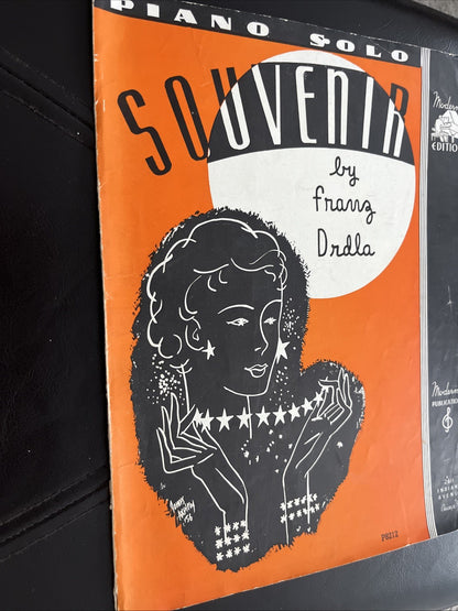Piano Solo Souvenia by Franz Drdla Music Sheet Arranged By Boguslawski 1936