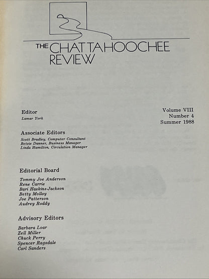 Chattahoochee Review Lamar YORK Volume VIII 8 Number 4 Summer 1st Edition 1988