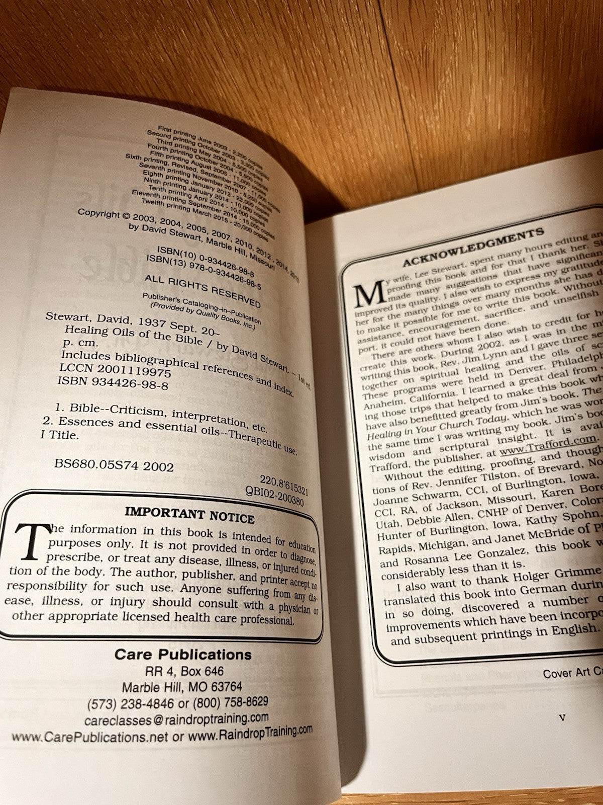 Healing Oils of the Bible by David Stewart