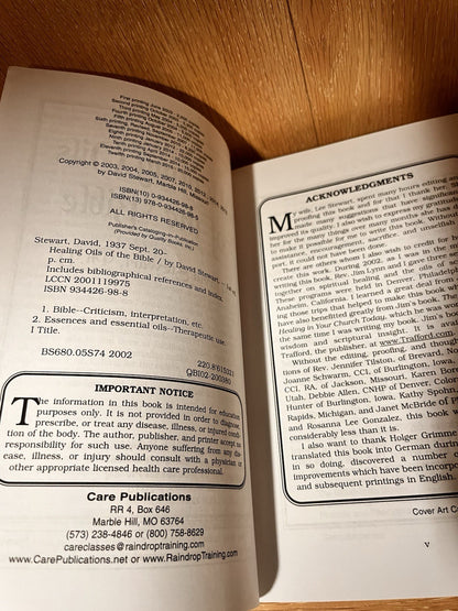 Healing Oils of the Bible by David Stewart