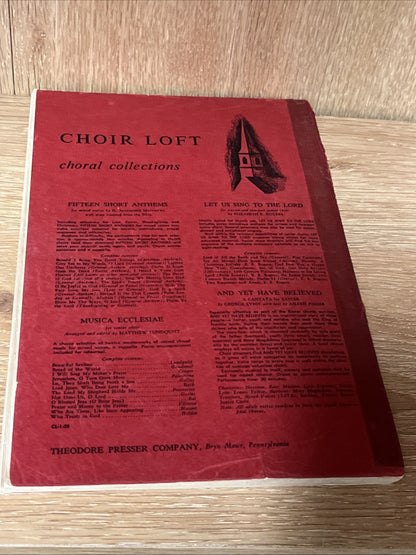 Master Choruses - Voice Parts - Mixed Voices Sacred - 1933 Sheet Music