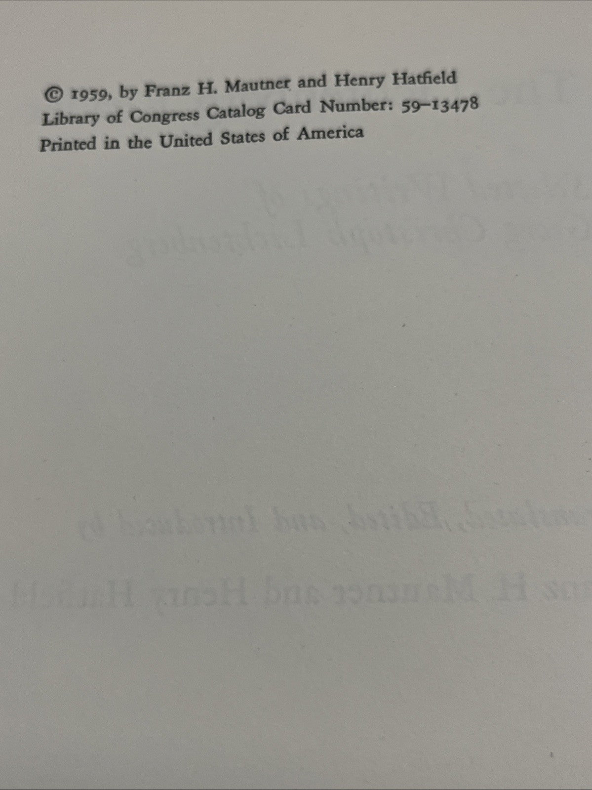 THE LICHTENBERG READER: SELECTED WRITINGS OF GEORG CHRISTOPH LICHTENBERG (1959)