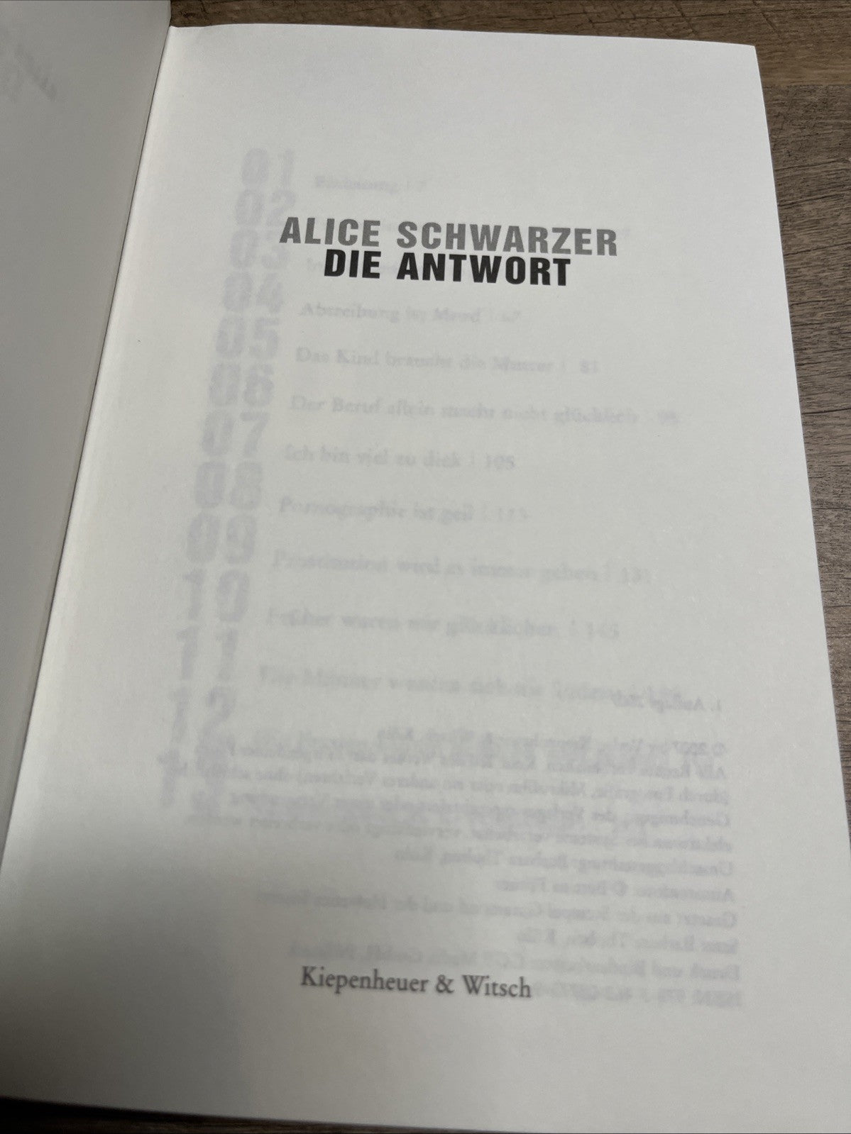 Die Antwort, Alice Schwarzer