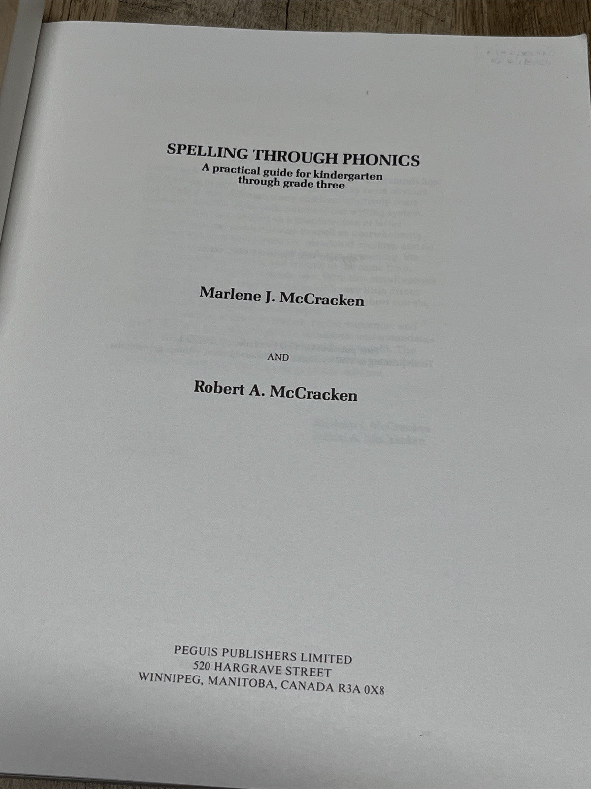 Spelling Through Phonics by McCracken, Marlene J.; McCracken, Robert A. teachers