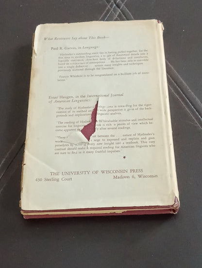 PROLEGOMENA To a Theory Of Language 1st Ed By Louis Hjelmslev - 1961 HC DJ 