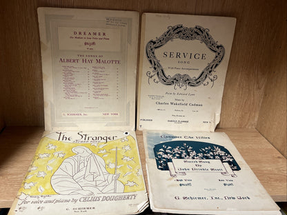 Vintage Music Sheets 4 Lot 1921/1928/1929/1955 Collectible Dreamer, Service Song