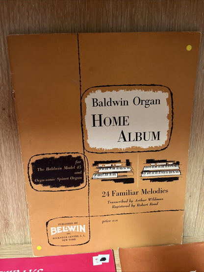 Baldwin Organs Music Sheet Set Of 3, Sweet Adeline,Home Album, Sidewalks Of NY