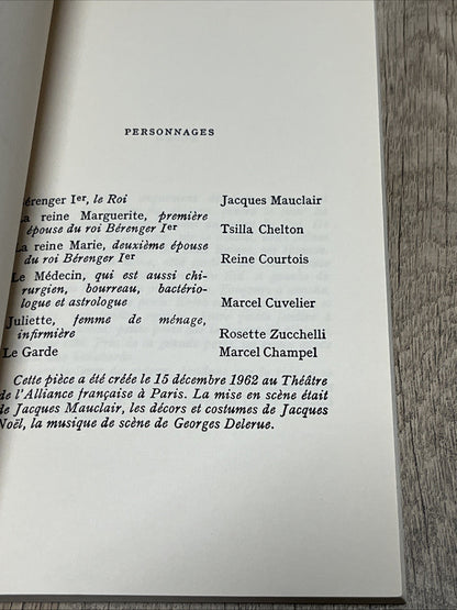 Lonesco Le Roi Se Meurt Eugene Lonesco De l’Academie Francaise