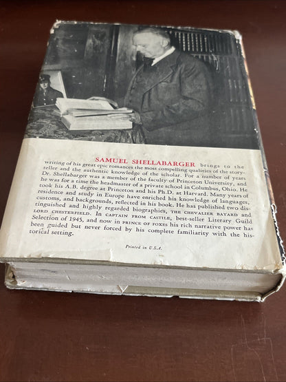 Prince Of Foxes by Samuel Shellabarger - Vintage 1947 HCDJ BCE