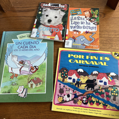 Lot of 4 Spanish Espanol Children Kids Picture and No Pic ESL Book MIX UNSORTED