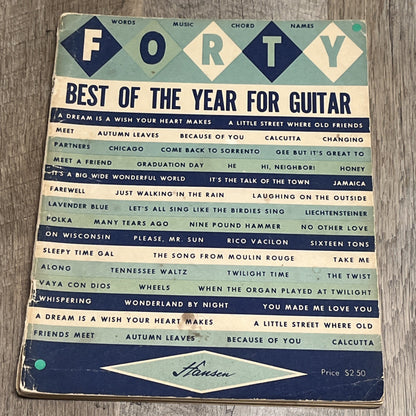 Forty Best Of The Year For Guitar Song Sheet Book 1962 Words, Music,Chord, Names