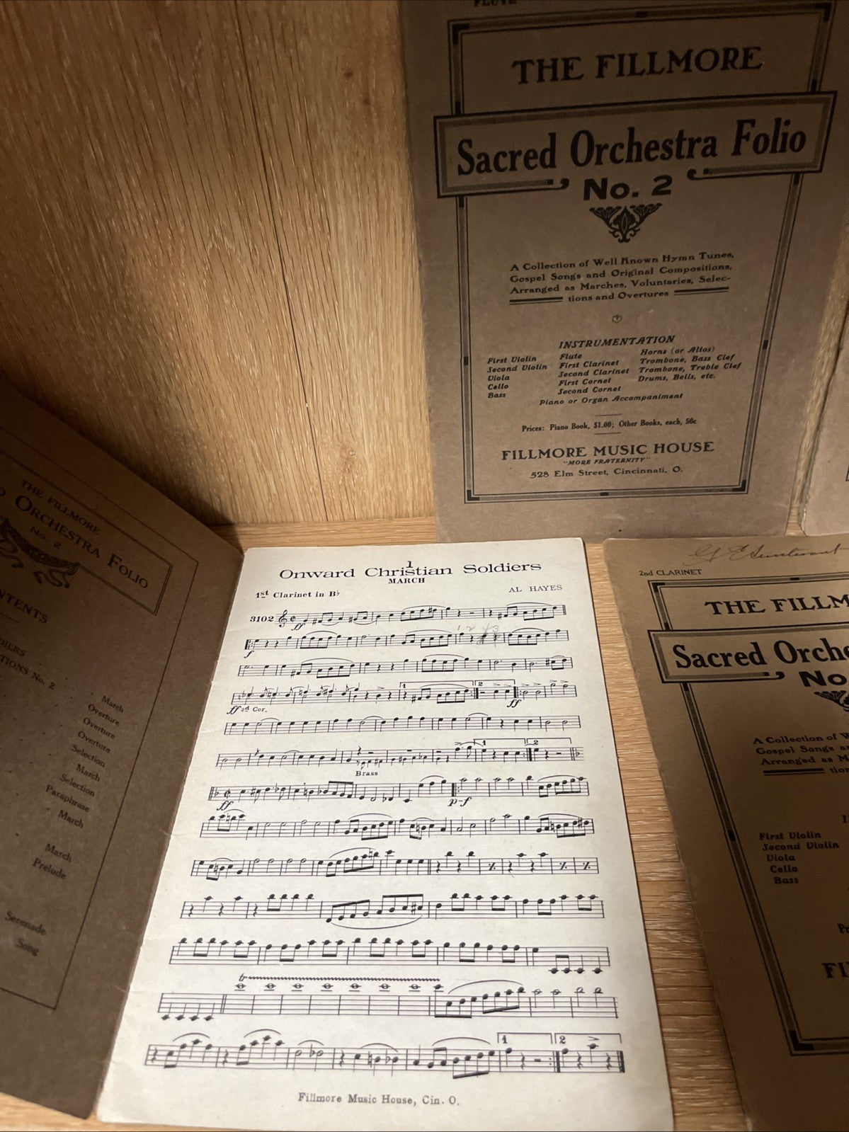 Lot of 5 The FILLMORE Sacred Orchestra Folio No.2 - 1931