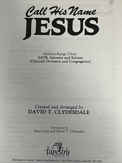 Royal Tapestry Presents Call His Name Jesus Song Bk David T. Clydesdale DTB3192B