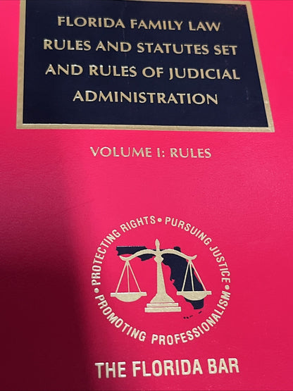 Florida Family Law Rules Statues Set And Rules Of Judicial Administration Vol 1