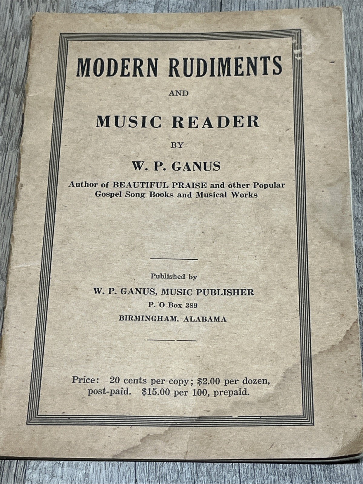 Modern Rudiments and Music Reader" by W. P. Ganus