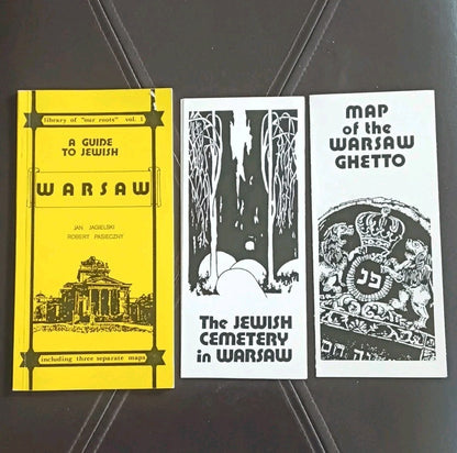 A GUIDE TO JEWISH WARSAW POLAND 1990 Judaica BOOK with MAPS 64 Pages