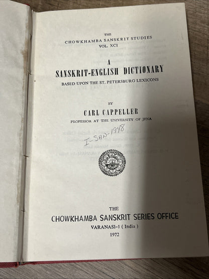 A Sanskrit-English Dictionary 1st India Edition