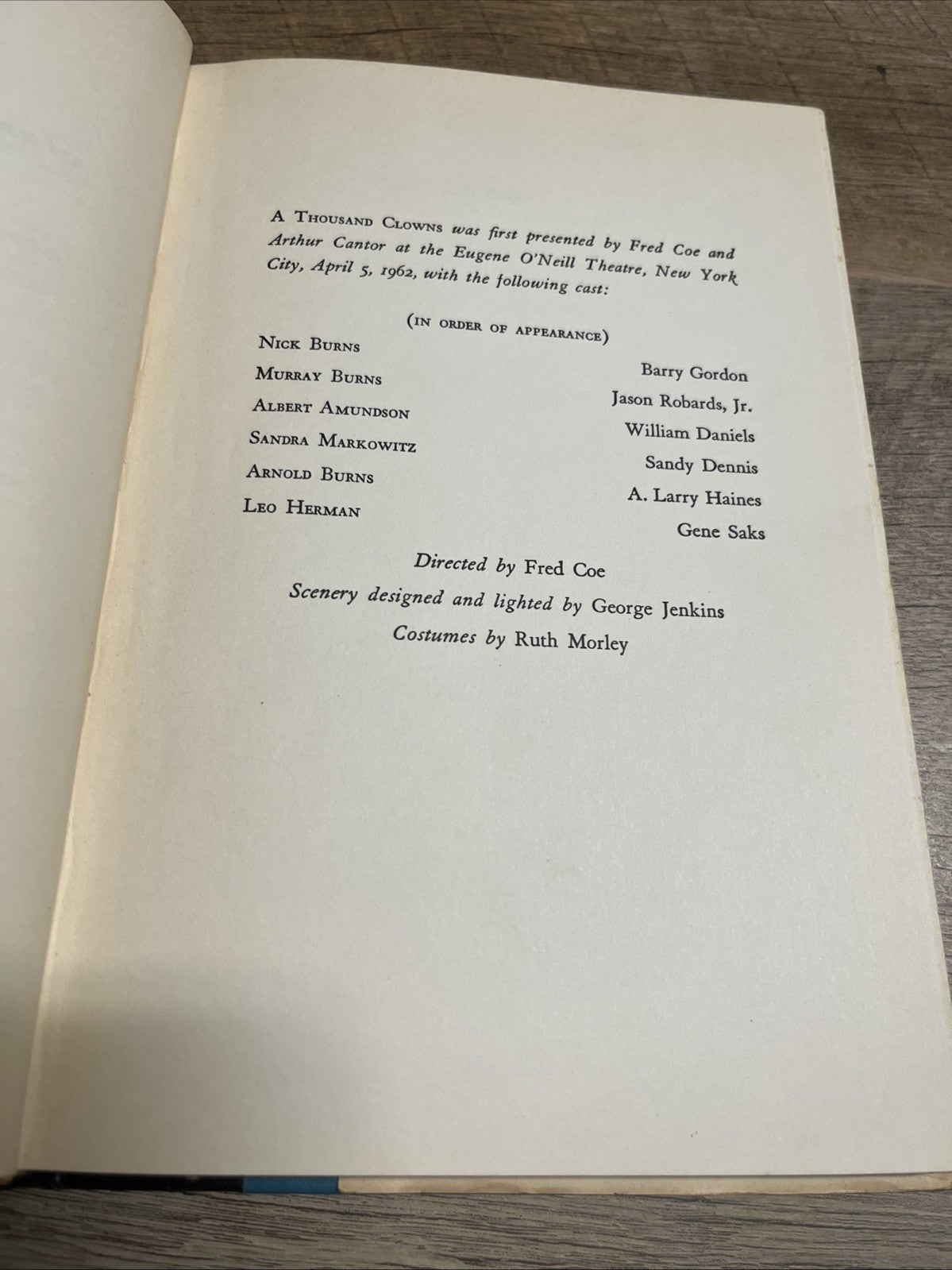 A THOUSAND CLOWNS By Herb Gardner - Hardcover